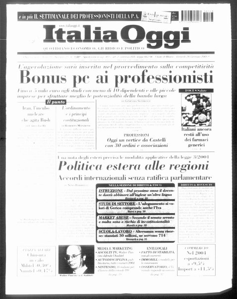 Italia oggi : quotidiano di economia finanza e politica